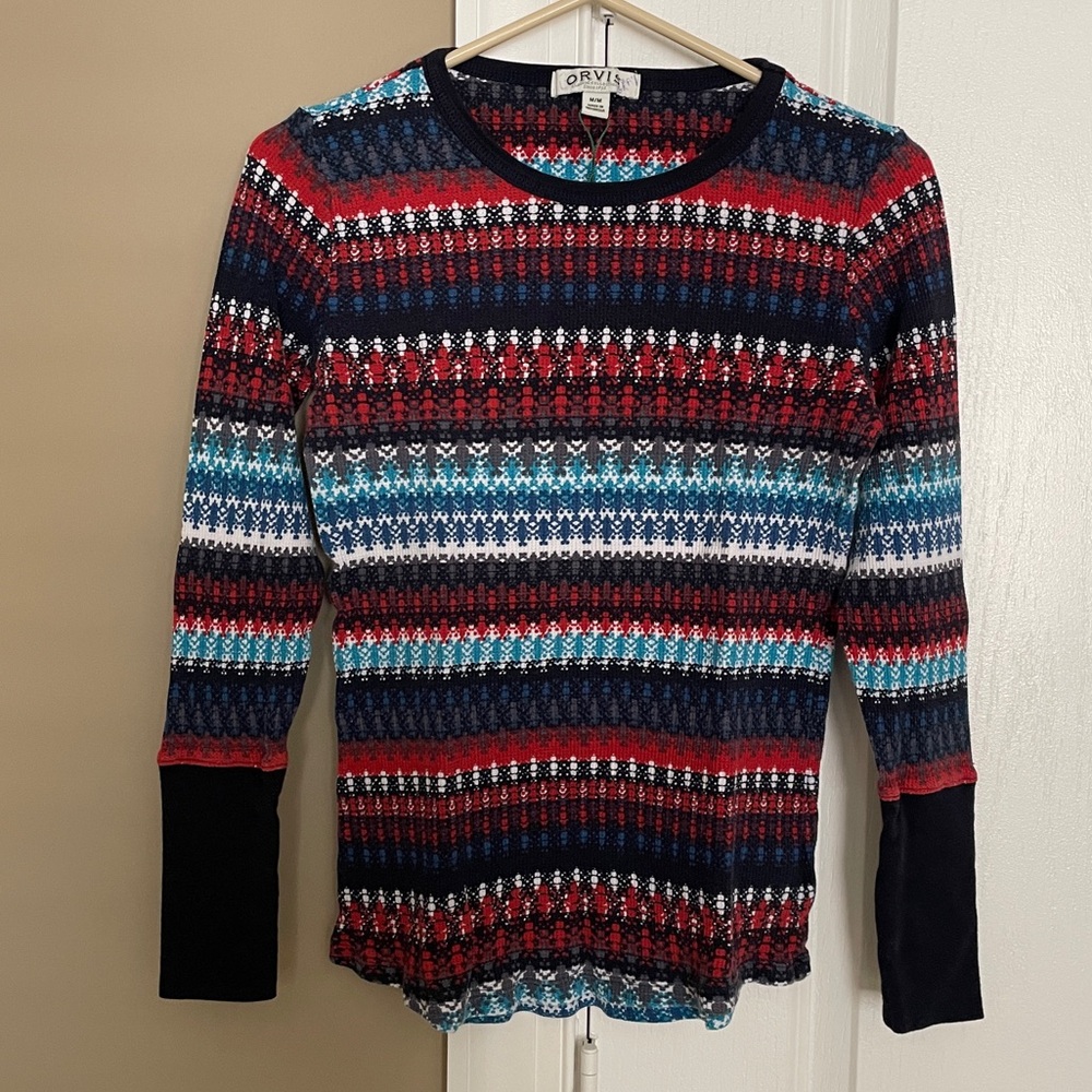 Orvis Women’s Patterned Long Sleeve Thermal. Size Medium.